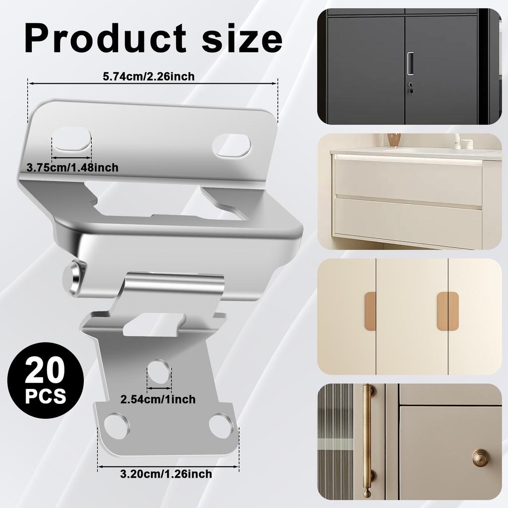 20Pcs Self Closing Hinges  Overlay Frame Cabinet Hinges Cold Rolled Steel Semi-hidden cover Folding Hinges Furniture Hardware