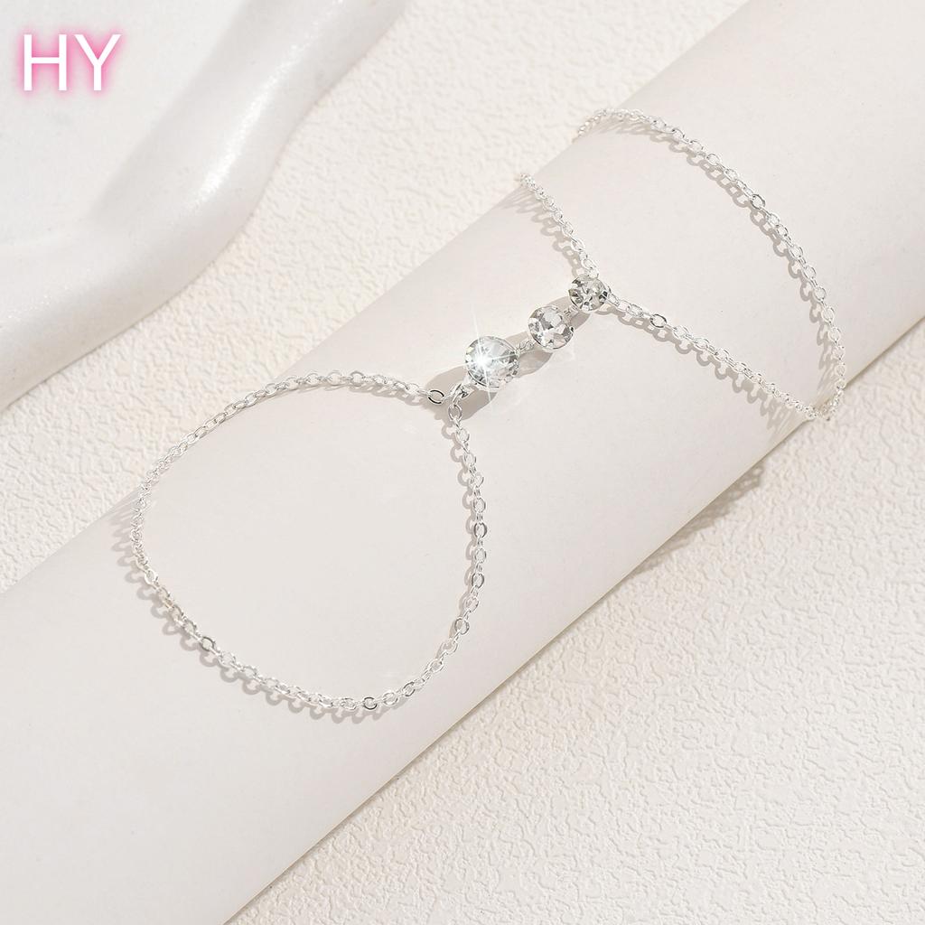 HY Ear Bone Clip Fashion Diamond-studded Finger Bracelet Ladies Accessories All High-grade Sense Bride Zircon Hand Back Chain
