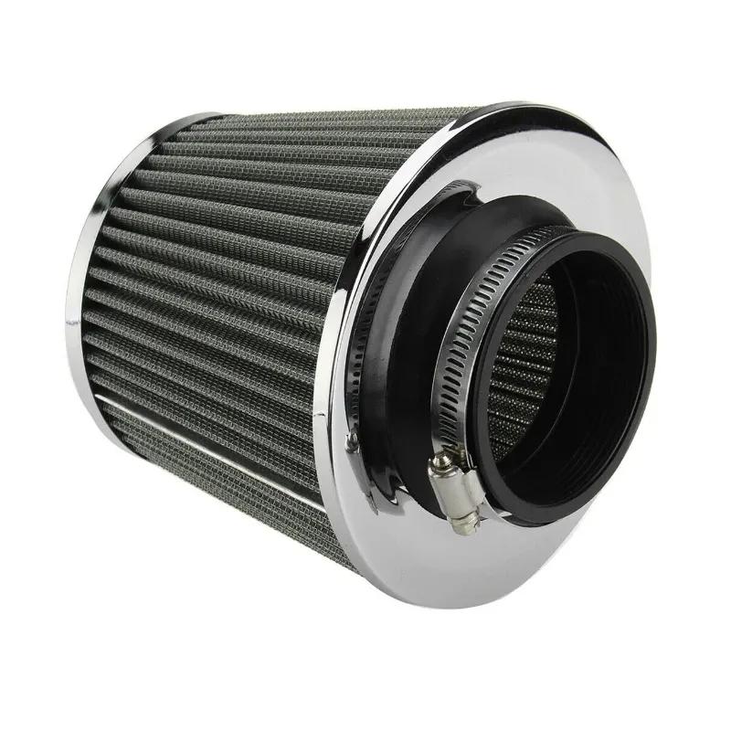 76mm 3 Inch Universal Car Air Intake Modified Kit Aluminum Air Intake Filter Tube Full Set Turbo Air Filter Cone High Flow