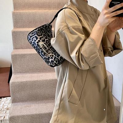 Internet Celebrity Leopard Print Bag Women 2025 New Fashion High Sense Foreign Style Shoulder Armpit Bag Niche Design Messenger Bag