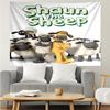 Shaun the Sheep Print Tapestry, Backdrop, Easy Setup, Ideal for Bedroom, Office & Living Room, with Aesthetic Wall Hanging Decor.