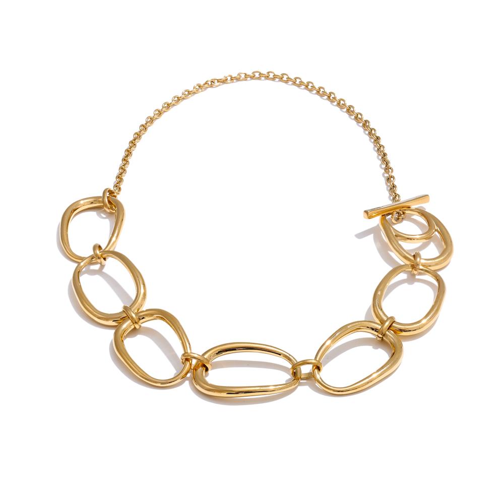 

Yhpup Distinctive Stainless Steel Metal Unique High Quality Handmade Polished Chain Necklace Gift 2025 Gold PVD Plated Jewelry