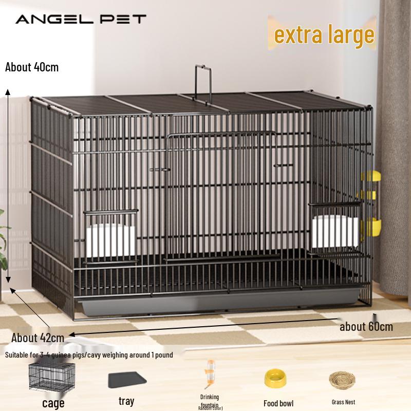 Indoor Guinea Pig Cage with Toilet, Anti-Spray Urine Protection, and Special Villa Design