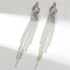 Pendientes de Borla de Diamantes Completos Brillantes de Lujo DINGKA para Mujer - Joyería de Tachuelas de Personalidad Exagerada