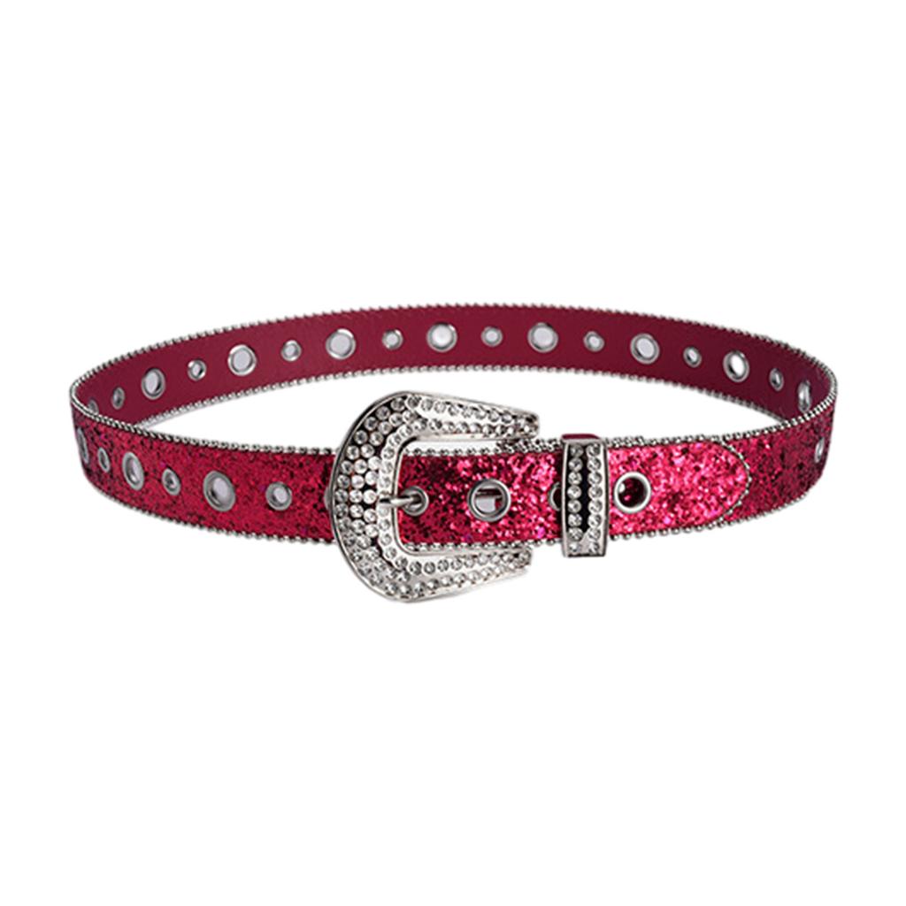 Adjustable Rhinestone Waist Belts for Jeans Glitter Belt for Woman Cowboy Cowgirl Teens Female Jeans Skirt Waistband