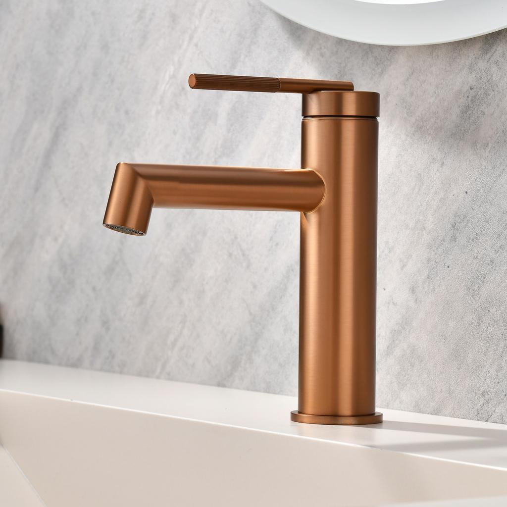 New Bathroom Brush Gold Basin Faucet Chrome Single Lever Hot and Cold Solid Brass Crane Brass Sink Mixer Gray Tap