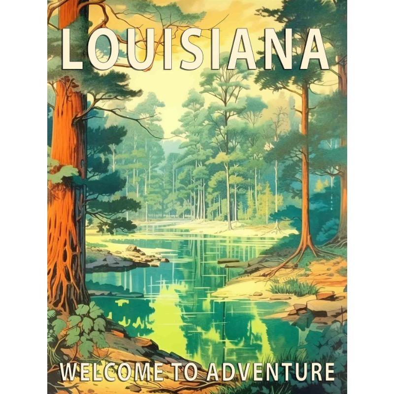 Montana Missouri New Jersey US States Scenery Poster Retro National Park Canvas Painting Wall Art Picture Living Room Home Decor