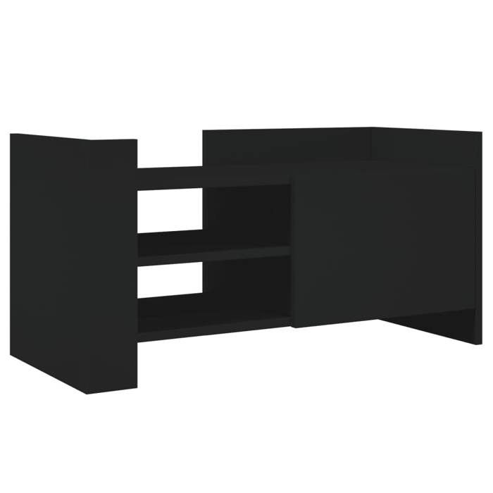 VidaXL Meuble TV noir 80x35x40 cm bois d’ingénierie, support TV, buffet TV, meuble multimédia, banc TV, armoire hifi, centre 848368