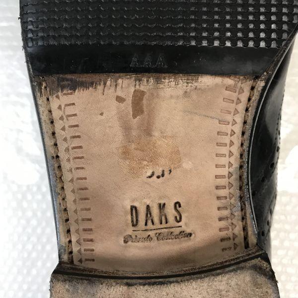 DAKS/Goodyear Welt Leather Full Brogue Wingtip Shoes/27.5/Black/Closed Lacing Business(USED)