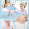 Colorful Heart-Shaped Unicorn Necklace & Earring Set for Kids