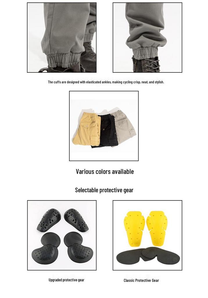 Pantalon Cargo Moto Unisexe Quatre Saisons: Pantalons de jogging anti-chute, coupe ajustée, pour le tourisme et la course.