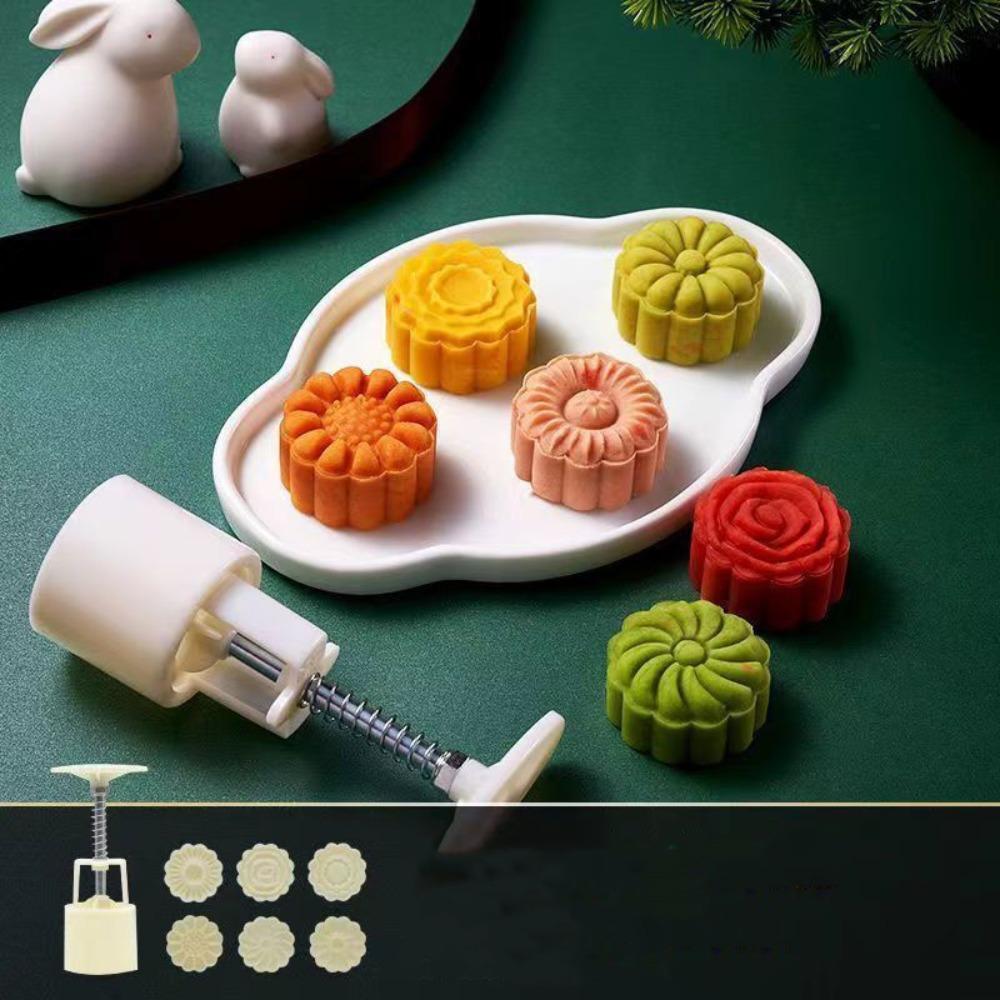Flower-shaped Cookie Stamp Mould 3D Pastry Making Tools Bakeware Mooncake Mold  Kitchen DIY