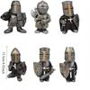 Knight Gnomes Guard Sculpture Decor Medieval Knight of The Cross Templar Crusader Figurine Suit of Armor Home Resin Decor