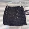 2025 Winter French Chic Sequin Tweed A-line Short Skirt