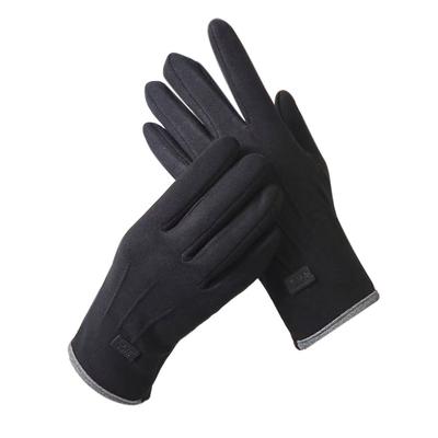 Vintage Windproof Touch Screen Gloves Thick Wear-resistant Warm Mitts Full Finger Cycling Gloves