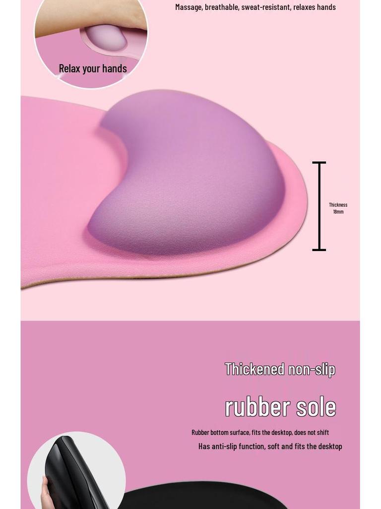 Ergonomic Silicone Anti-Slip Mouse Pad with Wrist Support