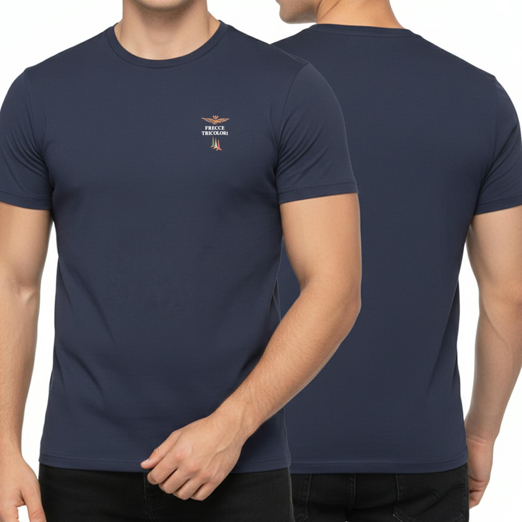 SuperMerchantEU Aeronautica Militare marineblauwe t-shirt heren crew-neck SCOTI005J508-08184 L