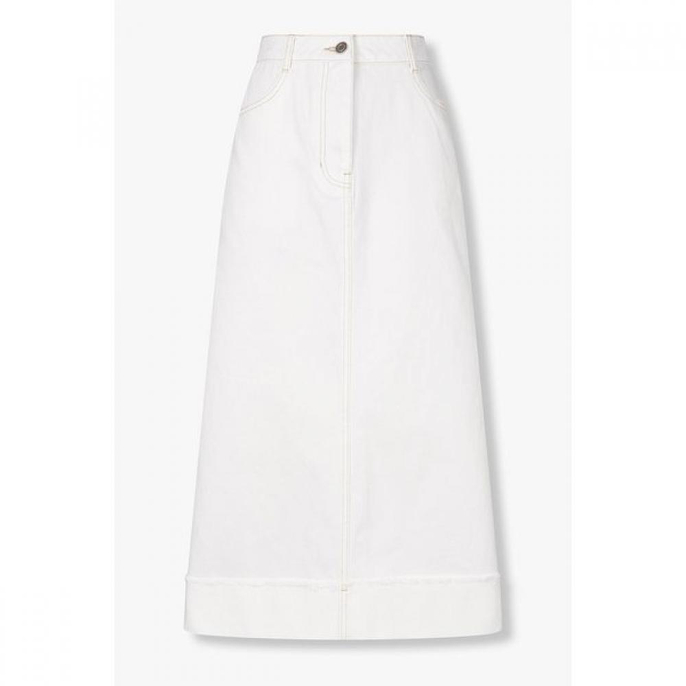 

Studio Tomboy White Denim Long Skirt 9105362143 white/S