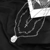 Trendy Brand Necklace Women's Style Hip-hop Sweater Men's Niche Design Pendant Personality Cool Multi-layer Jewelry