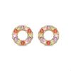Luxenter Earring In Metal Alloy and Multi-colored Zirconia Finished In 18 Carat Yellow Gold - Ryaiss