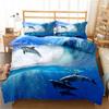 Gorące Zestawy Pościeli Delfin Anime Morze HD Narzuta Delfin dla Nastolatek Dziewcząt Moda Twin Single Queen King Pełny Rozmiar Poszwa na Kołdrę