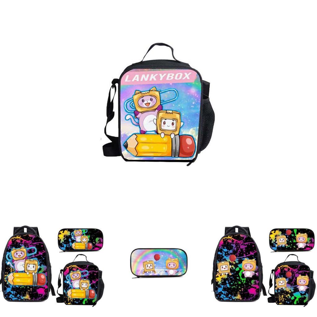 Choose Your Style! Lankybox Single Strap Backpack And Lunch Bag Set