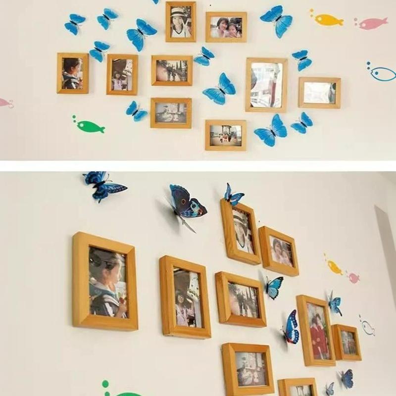 3D Double Layer Colorful Butterfly Wall Stickers 12Pcs Removable DIY Art Decor for Home Bedroom Fridge Party