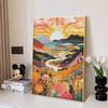 Sunrise Landscape Full Round Drill Diamond Painting Kit DIY Sparkle Art Canvas for Adults Relaxing Craft and Home Decoration Gift Idea Set