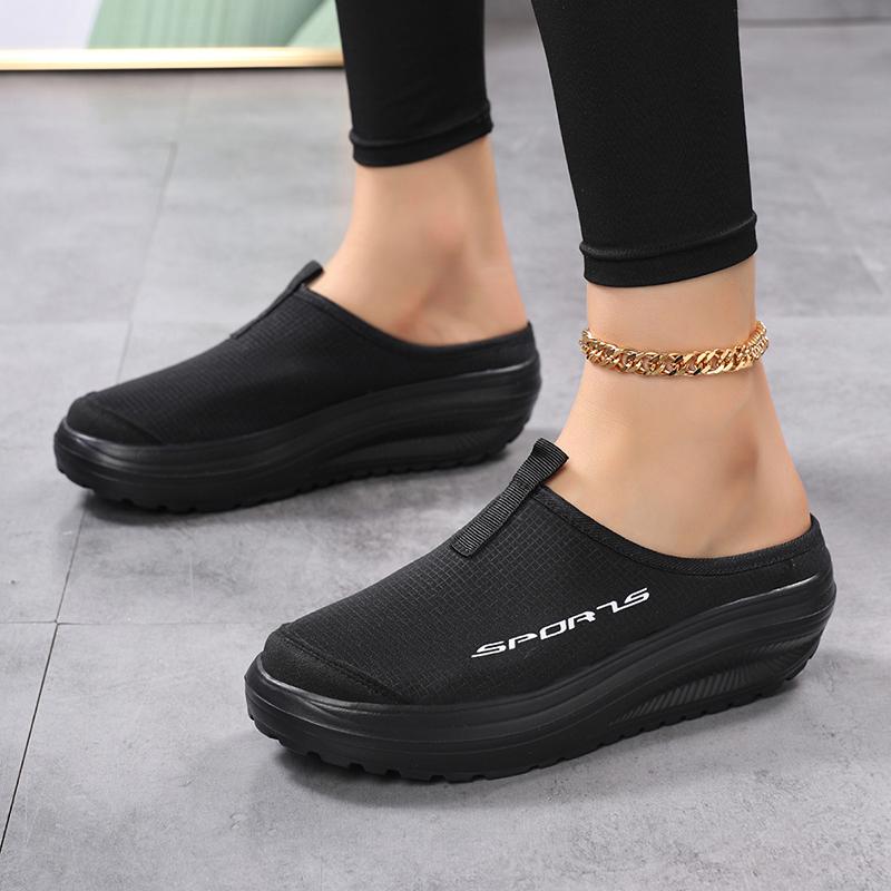 2025 New Womens Slippers Personality Half Slippers Fashion Casual Shoes Platform Shoes Light and Comfortable Anti Slip Wear