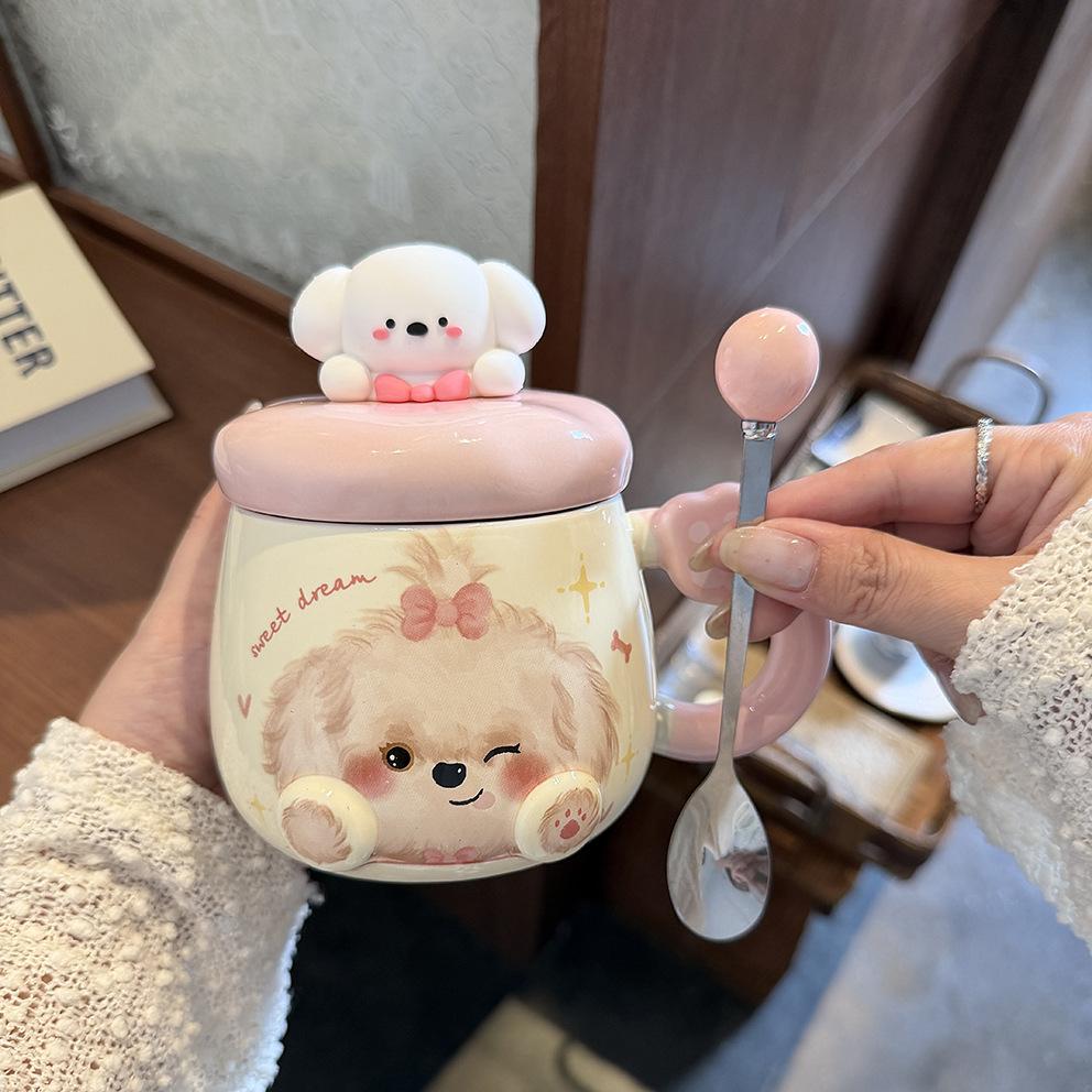 Puppy Mug High Value Ceramic Cup Cute Water Cup Female Couple Home Coffee Breakfast Cup Children