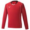 Volleyball Game Shirt (Long Sleeve), V2MA9097, Red X Black, Size M (Japan)