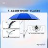 360° Swivel Clamp Umbrella Portable Beach Camping Chair, Deep Blue/Sky Blue/Rose Gold Alloy