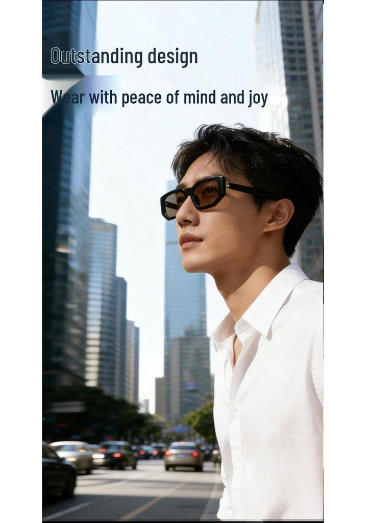 AI-Powered Bluetooth Translation Glasses: Real-Time Translation In 100+ Languages, Music & Calls Compatible with Various Frame Shapes