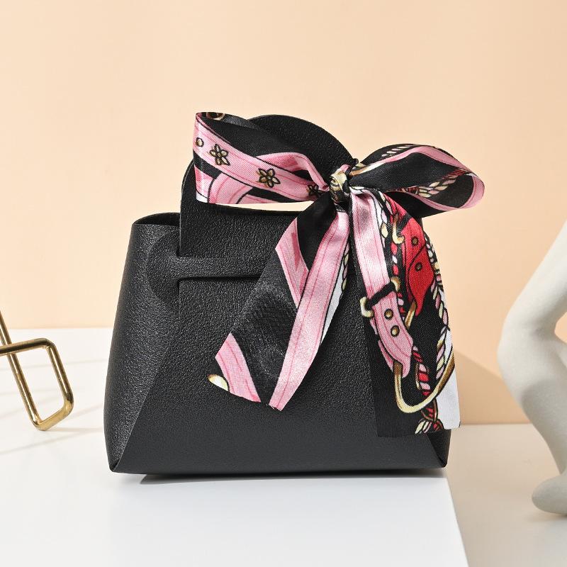 Ленточная сумочка в стиле коробки для конфет европейские креативные свадебные коробки для конфет кожаные ручные сумки для конфет Ins подарочная упаковка для конфет 13x12.5x6cm