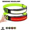 6 Lighting Modes COB LED Headlamp Waterproof Intelligent Waving Sensor USB Rechargeable Head Lamp Powerful Wave Sensor
