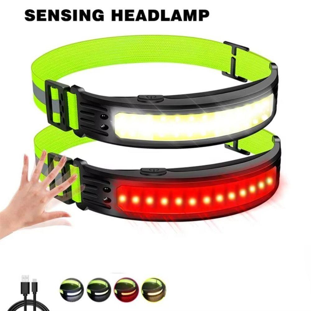 Waterproof Sensor Headlight Powerful Wave Sensor USB Rechargeable Head Lamp  Hiking