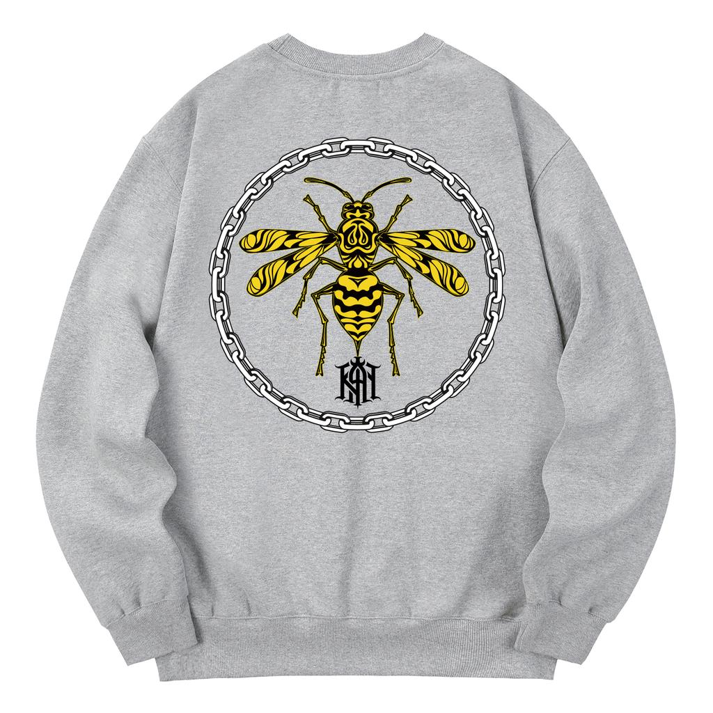 KAN6312 Kmg0045 Bumblebee Fleece-Lined Sweatshirt - Gray