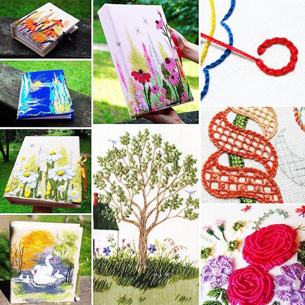 Cross Stitch Kit 100 Colors Embroidery Thread DIY Sewing Needlework Accessories