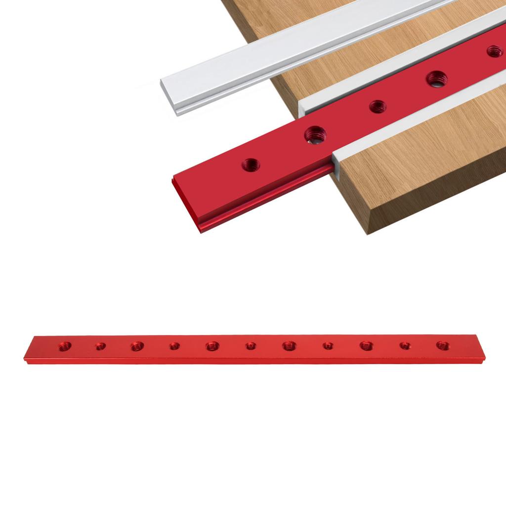 T Slot Miter Track Jig Aluminum Alloy Woodworking Slide Strip 300mm with Hole for Engraving Machine Table Saw