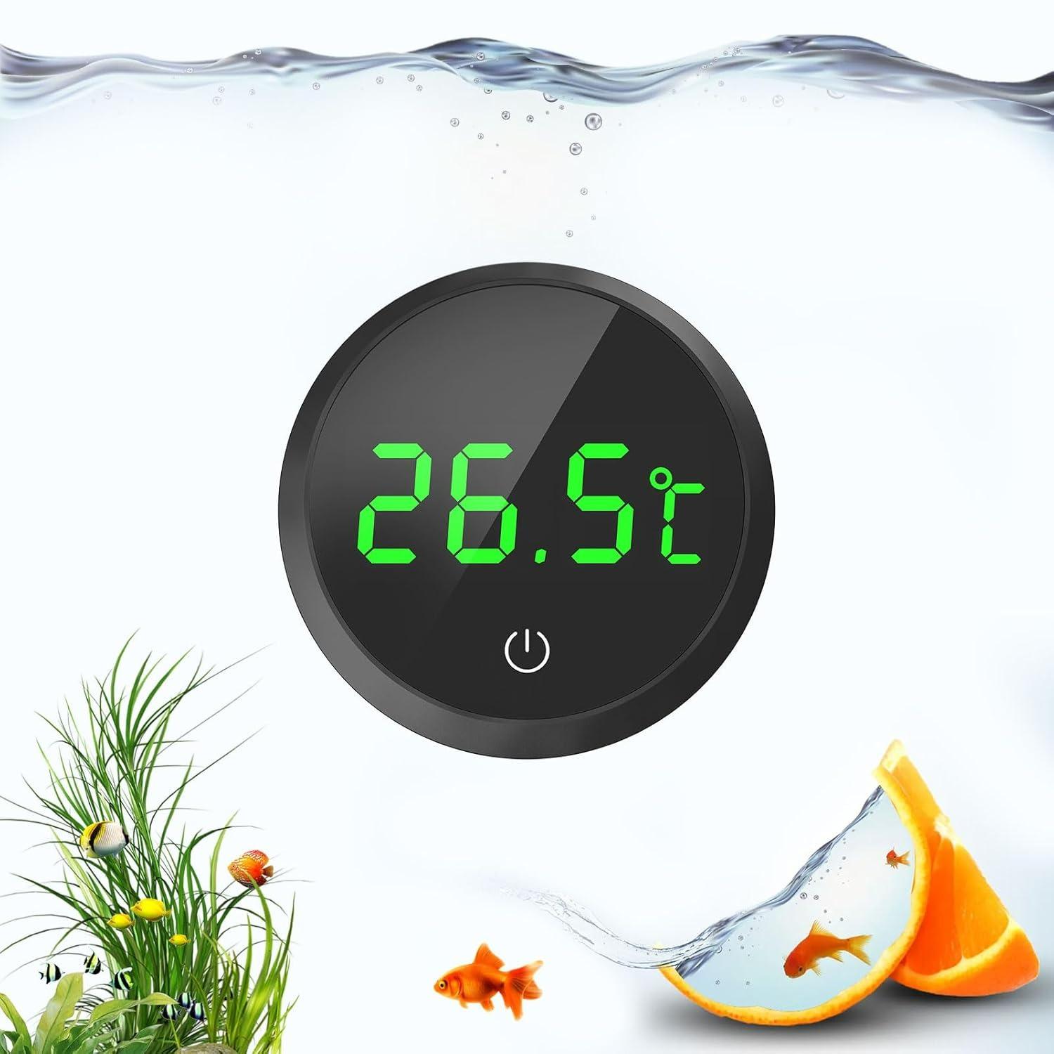 

Fish Tank Thermometer Aquarium Thermometer Digital Wireless Touch Stick LED Display ±1°C for Monitoring The Fish Tank Aquarium Temperature Accessories чёрный