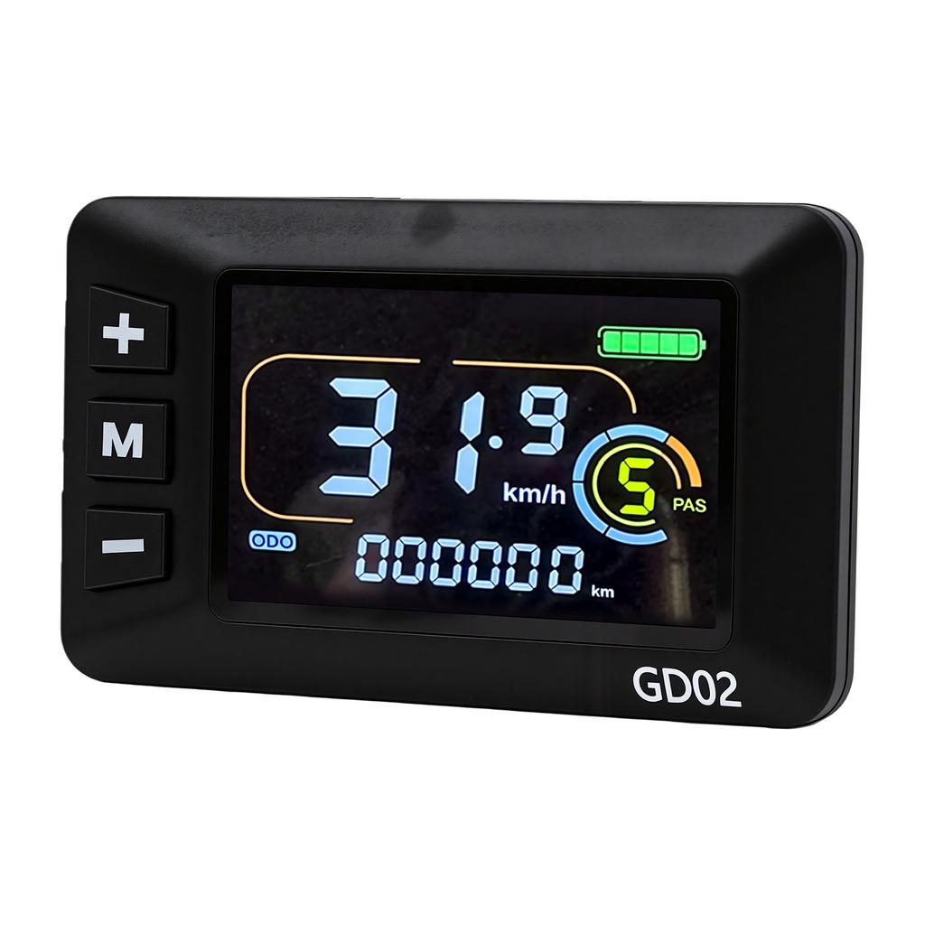 GD02 Bike LCD Display Meter High Definition Universal Electric Bike Control Panel with 5 Pin Water Proof Connector