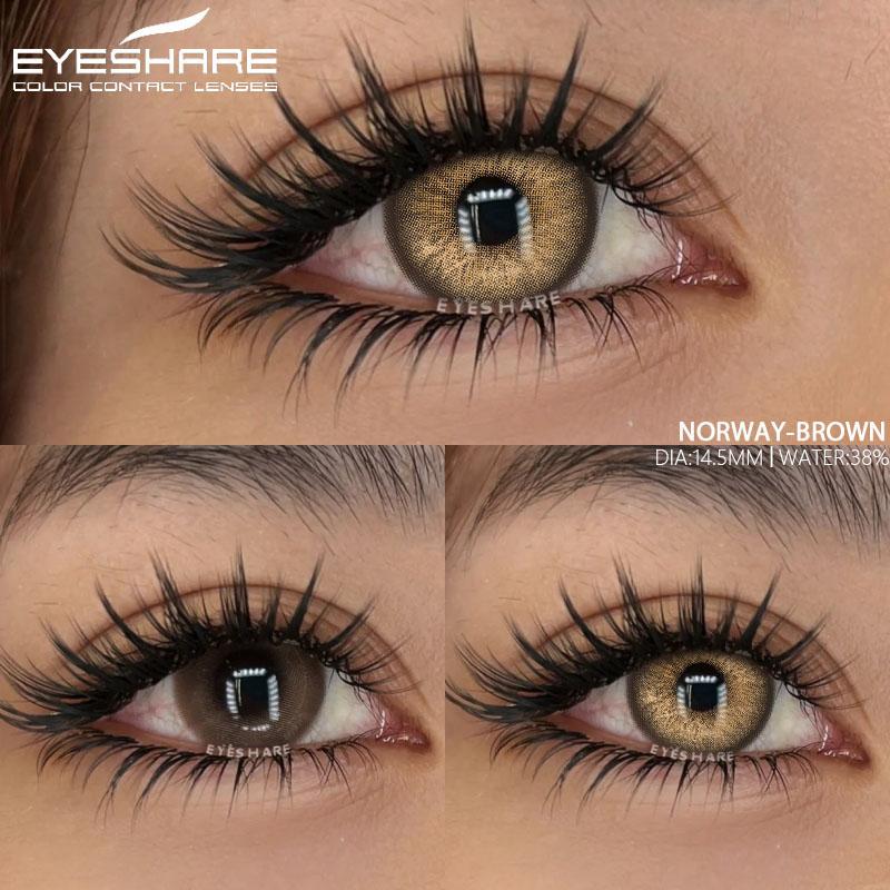 1pair Color Contact Lenses for Eyes Brown Contacts Lenses Fashion Blue Eyes Lenses Yearly Gray Eye Contacts Green Lens