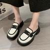 Damskor Mules Tofflor Svarta Skor för Kvinnor Höga Tofflor Läder Eleganta och Moderiktiga Chic Ny Kollektion Vattentäta Sandaler