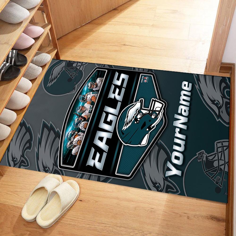 Philadelphia Eagles Customize Text Area Rug Perfect For Entryway Playrooms Hallway Game Room Antislip Rug Decorate Offices