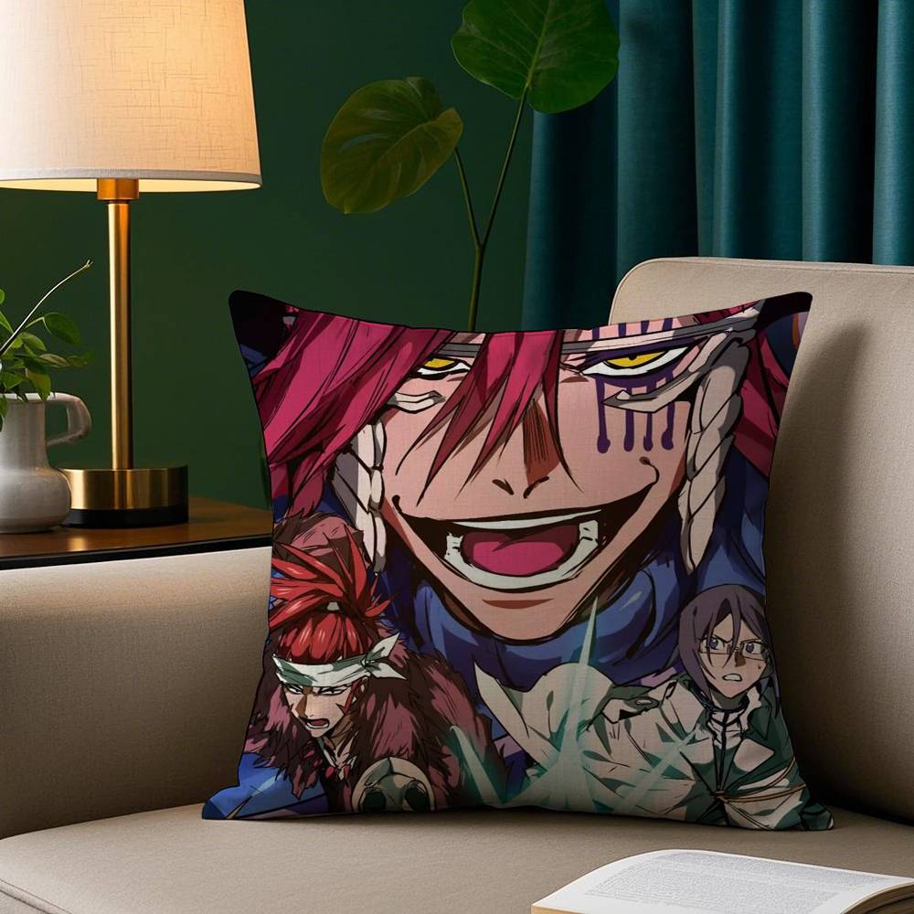 Аниме B-Bleach Крутая наволочка Плюшевая ткань Мягкая наволочка Двусторонняя печать Чехол для подушки-диванной подушки 12x12Inch