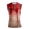 Men's Halloween Printed Sports Button Pocket Sleeveless Vest
