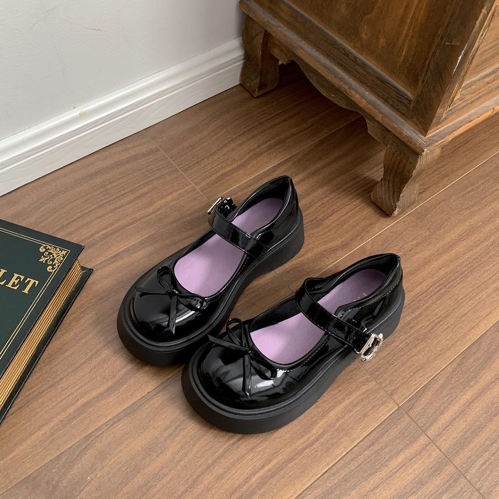 Black Retro British Style Platform Jk Small Leather Shoes Women's 2025 New Summer Skirt French Mary Jane Single Shoes