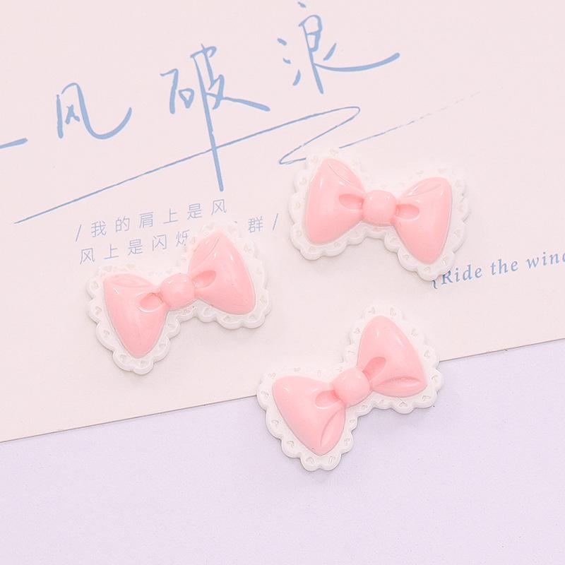 10 Pcs New Lovely Mixed Color Cartoon Bow Resin Scrapbook Diy Jewellery Hairpin Accessories Decorate Workmanship A66