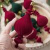 6pcs/Box DIY Crafts Painted Christmas Tree Ornaments Velvet Ball Ornaments  Home Tree Decor