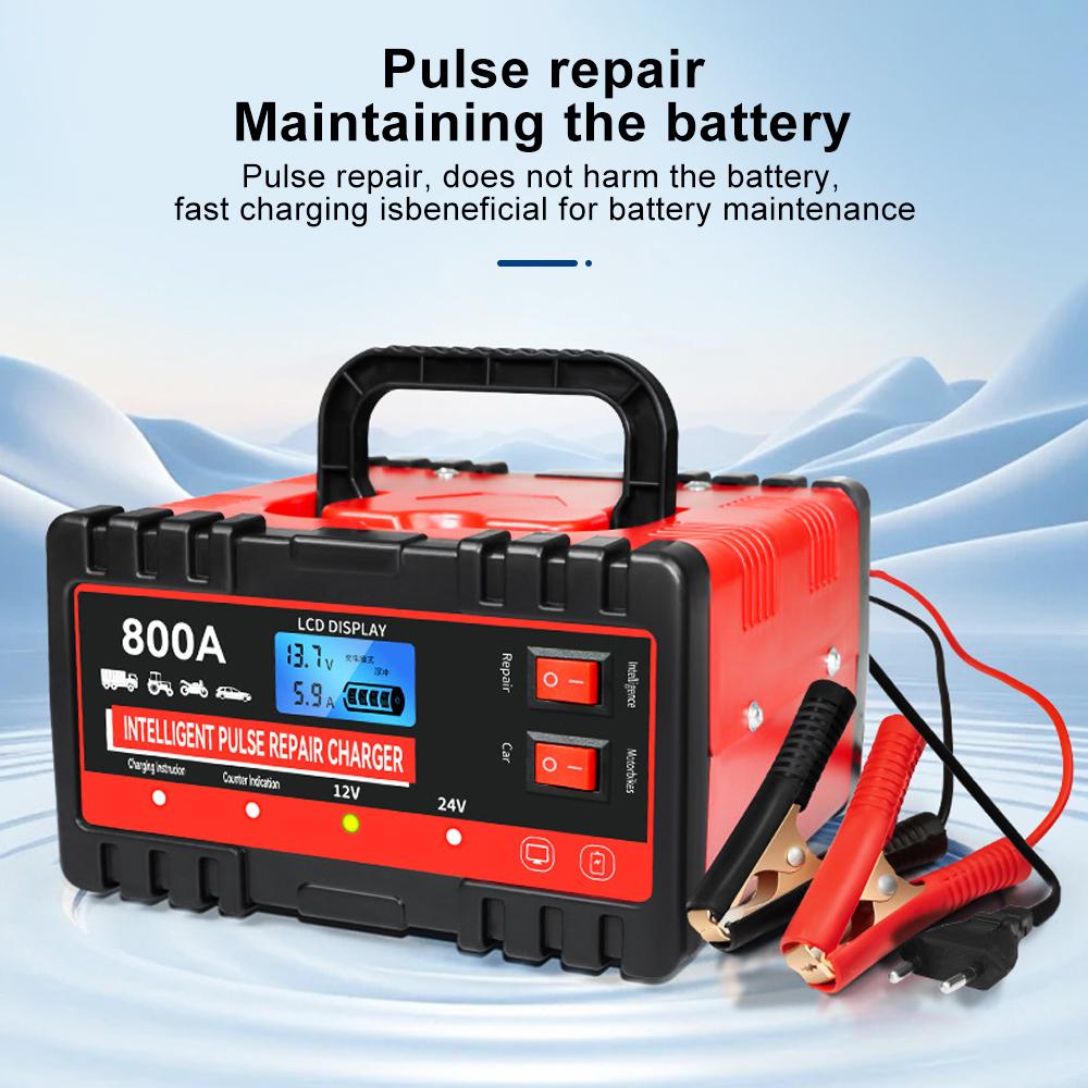 12V Intelligent Battery Charger Portable Multifunctional SUV/pickup Truck Motorcycle Battery Charging Intelligent Pulse Repair